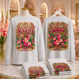 AUGUSTUS VERJAARDAG • GLADIOLUS VERJAARDAGSBLOEM T-SHIRT