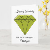 Augustus Verjaardag Kaart - Peridot (Gele Bloem)