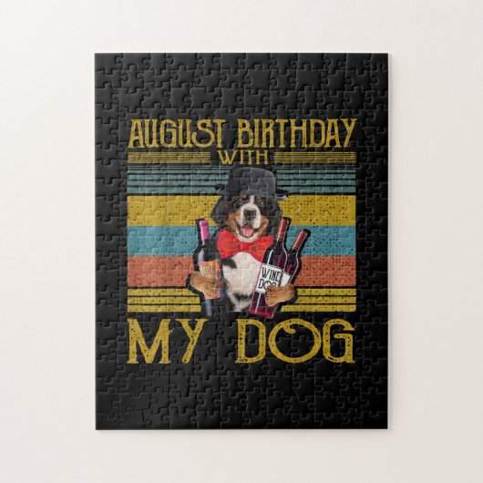 Augustus verjaardag met mijn Bemese berg hond 2020 Legpuzzel (Verticaal)