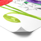 Augustus Verjaardag Papavers Gladiolus Geboorte Bl Poster (Hoek)