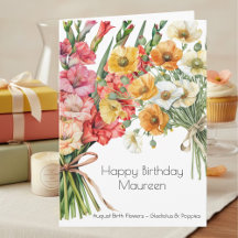 Augustus verjaardagsbloem Gladiolus & Klaprozen Ve