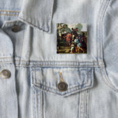 Augustus voor de Tomb van Alexander III Vierkante Button 5,1 Cm (In situ)