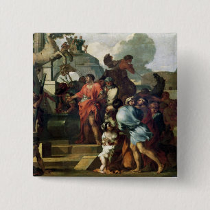 Augustus voor de Tomb van Alexander III Vierkante Button 5,1 Cm