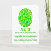 AugustWaterverf Birthstone Peridot Birthday Kaart (Voorkant)