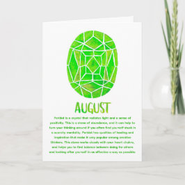 AugustWaterverf Birthstone Peridot Birthday Kaart