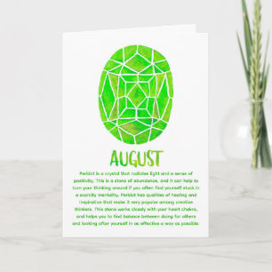 AugustWaterverf Birthstone Peridot Birthday Kaart