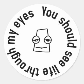 Auitsm Stickers, Door mijn ogen Ronde Sticker