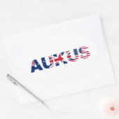 AUKUS AU UK US Security Pact Alliance Flags Ovale Sticker (Envelop)