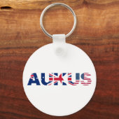 AUKUS AU UK US Security Pact Alliance Flags Sleutelhanger (Voorkant)