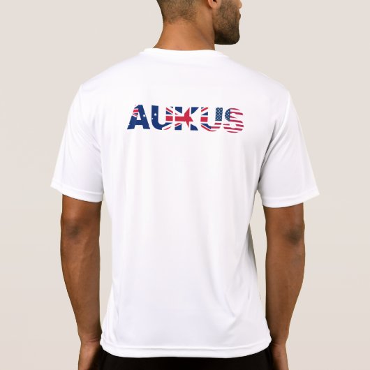 AUKUS AU UK US Security Pact Alliance Flags T-shirt (Achterkant)