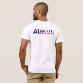 AUKUS AU UK US Security Pact Alliance Flags T-shirt (Achterkant volledig)