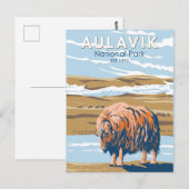 Aulavik National Park Canada Musk Ox  Briefkaart (Voorkant / Achterkant)