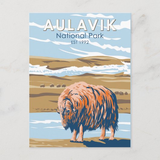 Aulavik National Park Canada Musk Ox  Briefkaart (Voorkant)