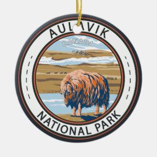 Aulavik National Park Canada Musk Ox  Keramisch Ornament