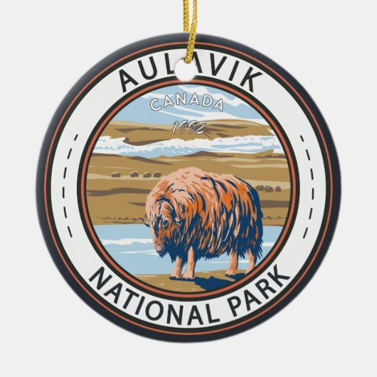 Aulavik National Park Canada Musk Ox  Keramisch Ornament (Voorkant)