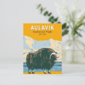 Aulavik National Park Canada Muskox  Briefkaart (Staand voorkant)
