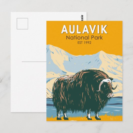 Aulavik National Park Canada Muskox  Briefkaart (Voorkant / Achterkant)