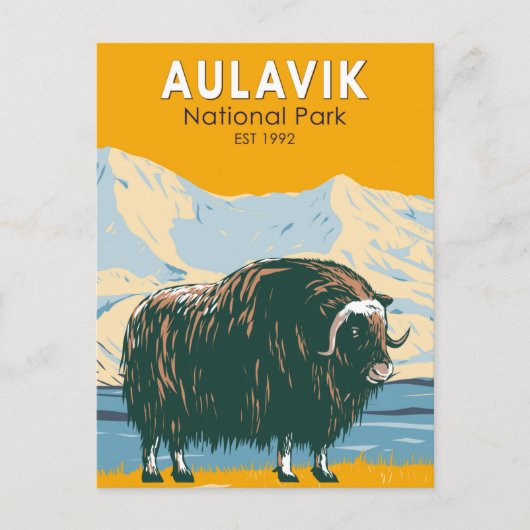 Aulavik National Park Canada Muskox  Briefkaart (Voorkant)