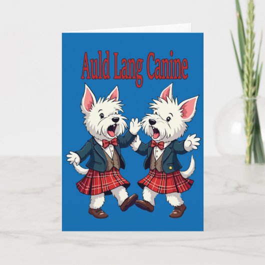 Auld Lang Canine West Highland Terrier Ceilidh Feestdagen Kaart (Voorkant)