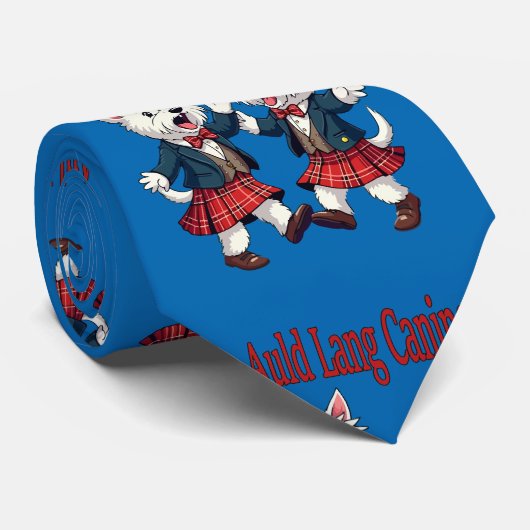 Auld Lang Canine West Highland Terrier Ceilidh Stropdas (Opgerold)