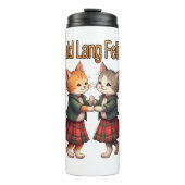 Auld Lang Feline Orange Cats Dancing Ceilidh Thermosbeker (Voorkant)