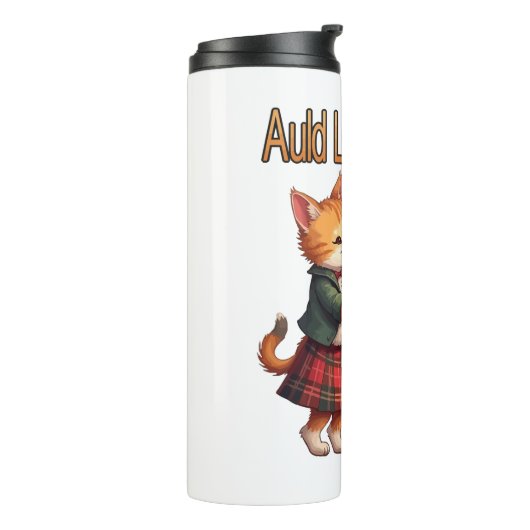 Auld Lang Feline Orange Cats Dancing Ceilidh  Thermosbeker (Gedraaid links)