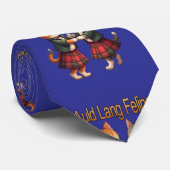 Auld Lang Feline Orange Katten Dansen Ceilidh Stropdas (Opgerold)
