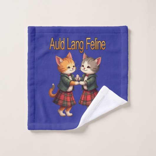 Auld Lang Feline Oranje Katten Dansen Ceilidh Bad Handdoek (Wasdoekje)