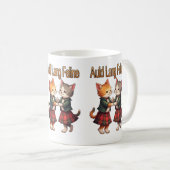 Auld Lang Feline Oranje Katten Dansen Ceilidh  Koffiemok (Voorkant rechts)