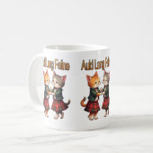 Auld Lang Feline Oranje Katten Dansen Ceilidh  Koffiemok (Voorkant links)