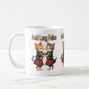 Auld Lang Feline Oranje Katten Dansen Ceilidh Koffiemok