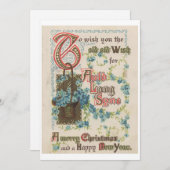 Auld Lang Syne, Kerstmis, Nieuwjaar 1914 Antiek Feestdagenkaart (Voorkant / Achterkant)