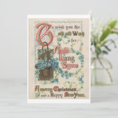 Auld Lang Syne, Kerstmis, Nieuwjaar 1914 Antiek Feestdagenkaart (Staand voorkant)