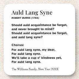 Auld Lang Syne Lyrics New Year's Eve Personalized Bier Onderzetter