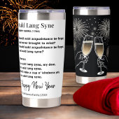 Auld Lang Syne Lyrics New Year's Eve Toast Custom Geïsoleerde Drinkbeker