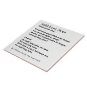 Auld Lang Syne New Year Party Words Personalized Tegeltje (Zijkant)