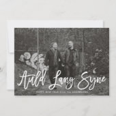 Auld Lang Syne Script | Nieuwjaarsfotokaart Feestdagenkaart (Voorkant)