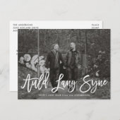 Auld Lang Syne Script | Nieuwjaarsfotokaart Feestdagenkaart (Voorkant / Achterkant)