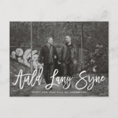 Auld Lang Syne Script | Nieuwjaarsfotokaart Feestdagenkaart (Voorkant)