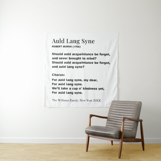 Auld Lang Syne Words for New Year - Personalized Wandkleed (In situ)