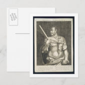 Aullus Vitellius Emperor van Rome 68 AD gegraveerd Briefkaart (Voorkant / Achterkant)