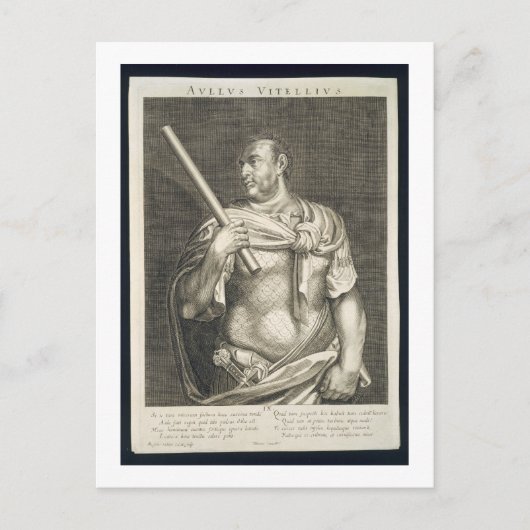 Aullus Vitellius Emperor van Rome 68 AD gegraveerd Briefkaart (Voorkant)