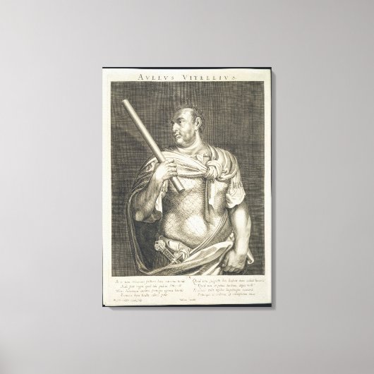 Aullus Vitellius Emperor van Rome 68 AD gegraveerd Canvas Afdruk (Voorkant)