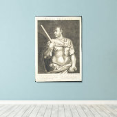 Aullus Vitellius Emperor van Rome 68 AD gegraveerd Canvas Afdruk (Insitu (Houten vloer))