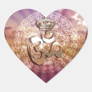 AUM Crown emblem rozen yoga bemiddeling Hart Sticker