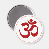 Aum- of Om-symbool (donkerrode kleur) Magneet (Voorkant / Achterkant)