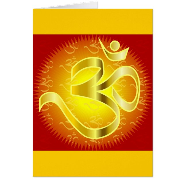 Aum- of Om-symbool in geel- en rietvorm (Voorkant)