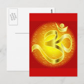 Aum- of Om-symbool in geel- en rietvorm Briefkaart (Voorkant / Achterkant)
