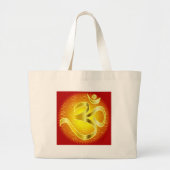 Aum- of Om-symbool in geel- en rietvorm Grote Tote Bag (Voorkant)