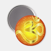 Aum- of Om-symbool in geel- en rietvorm Magneet (Voorkant / Achterkant)